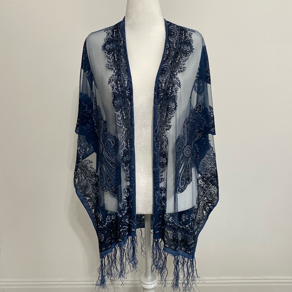 NWT Indigo Blue Dressy Wrap Perfect for Formal Occasions